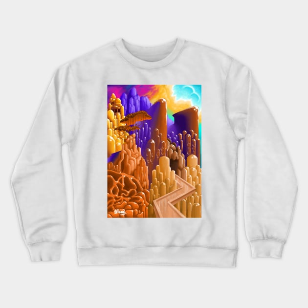 The Outworldly Mountain Palace Crewneck Sweatshirt by Glen Bosiwang Pop Culture Bonanza!